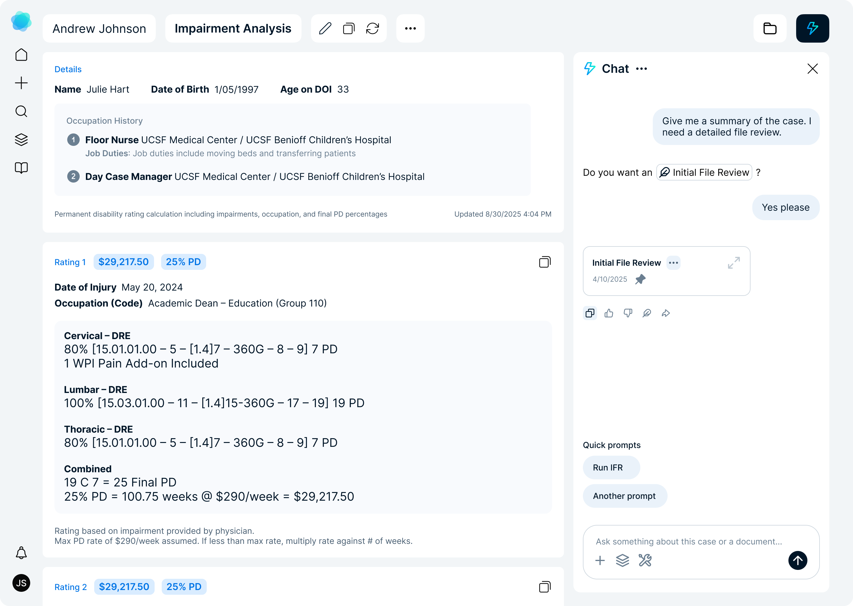 Cadence impairment analysis